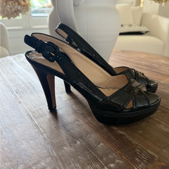 Prada Black platform Stiletto Slingback Heels - Picture 5 of 14